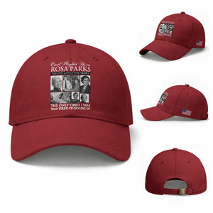 Rosa Parks Mother Of The Civil Rights Movement Baseball Cap Black History Salutes TS12 Baseball Cap Universal Fit Cherry Red Print Your Wear