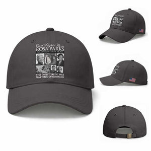 Rosa Parks Mother Of The Civil Rights Movement Baseball Cap Black History Salutes TS12 Baseball Cap Universal Fit Dark Gray Print Your Wear