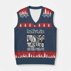 Rosa Parks Mother Of The Civil Rights Movement V-Neck Knit Sweater Vest Black History Salutes TS12 Navy Red Print Your Wear