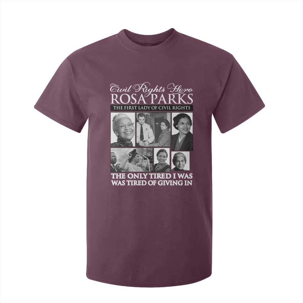 Rosa Parks Mother Of The Civil Rights Movement T Shirt For Kid Black History Salutes TS12 Maroon Print Your Wear
