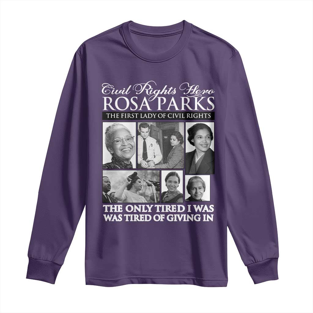 Rosa Parks Mother Of The Civil Rights Movement Long Sleeve Shirt Black History Salutes TS12 Purple Print Your Wear