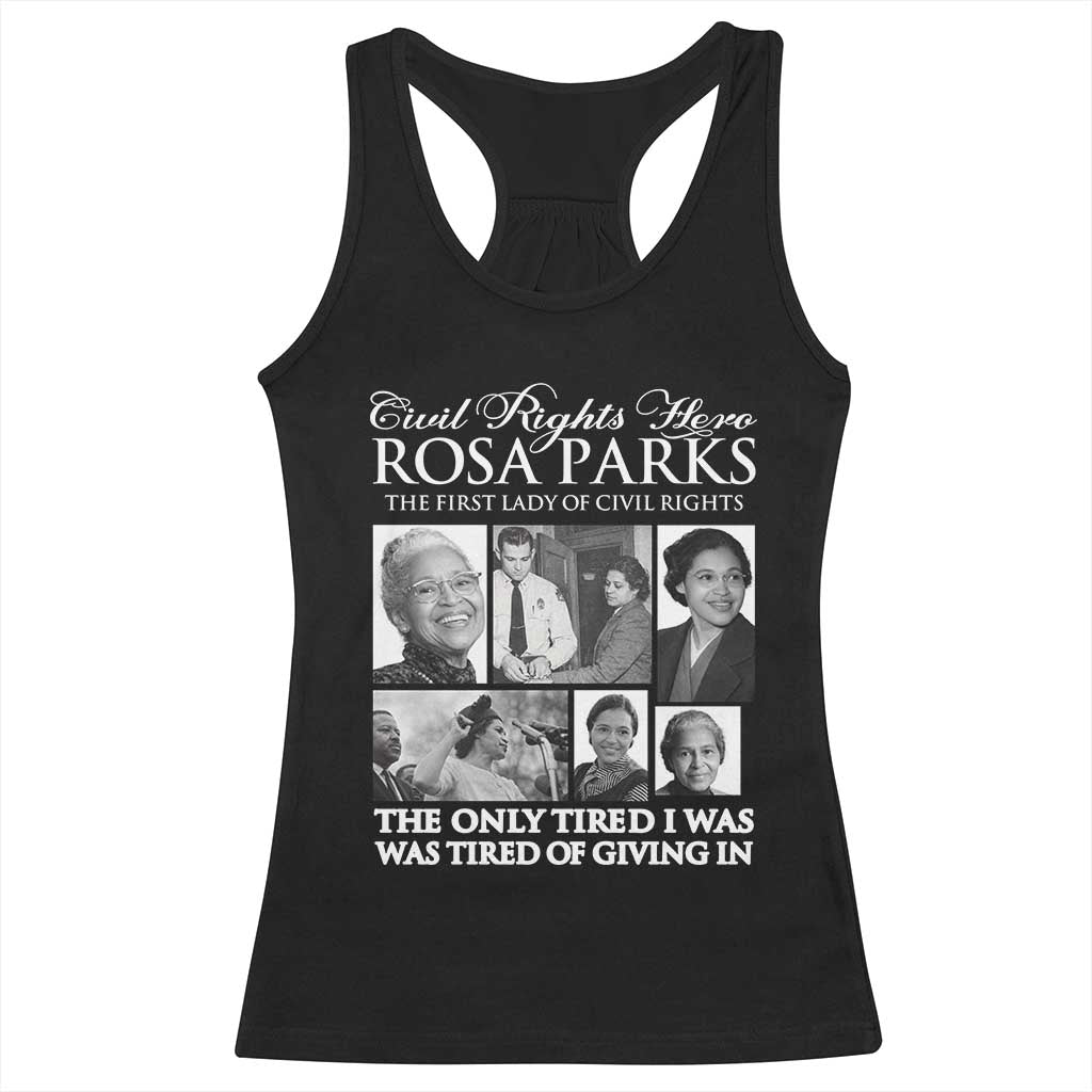 Rosa Parks Mother Of The Civil Rights Movement Racerback Tank Top Black History Salutes TS12 Black Print Your Wear