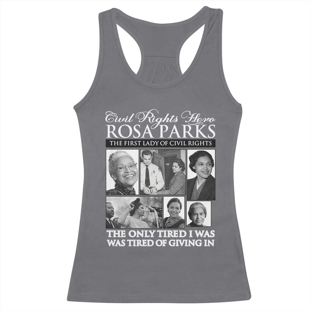 Rosa Parks Mother Of The Civil Rights Movement Racerback Tank Top Black History Salutes TS12 Charcoal Print Your Wear