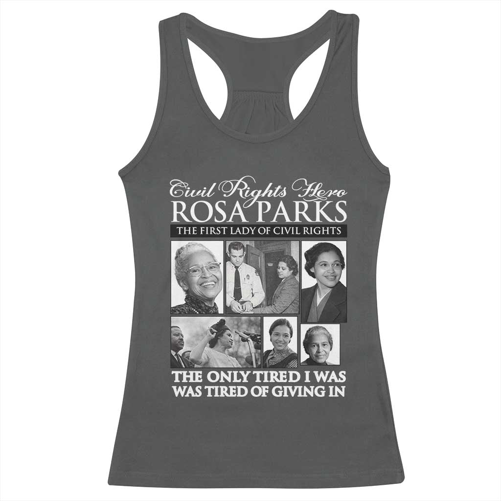 Rosa Parks Mother Of The Civil Rights Movement Racerback Tank Top Black History Salutes TS12 Dark Heather Print Your Wear