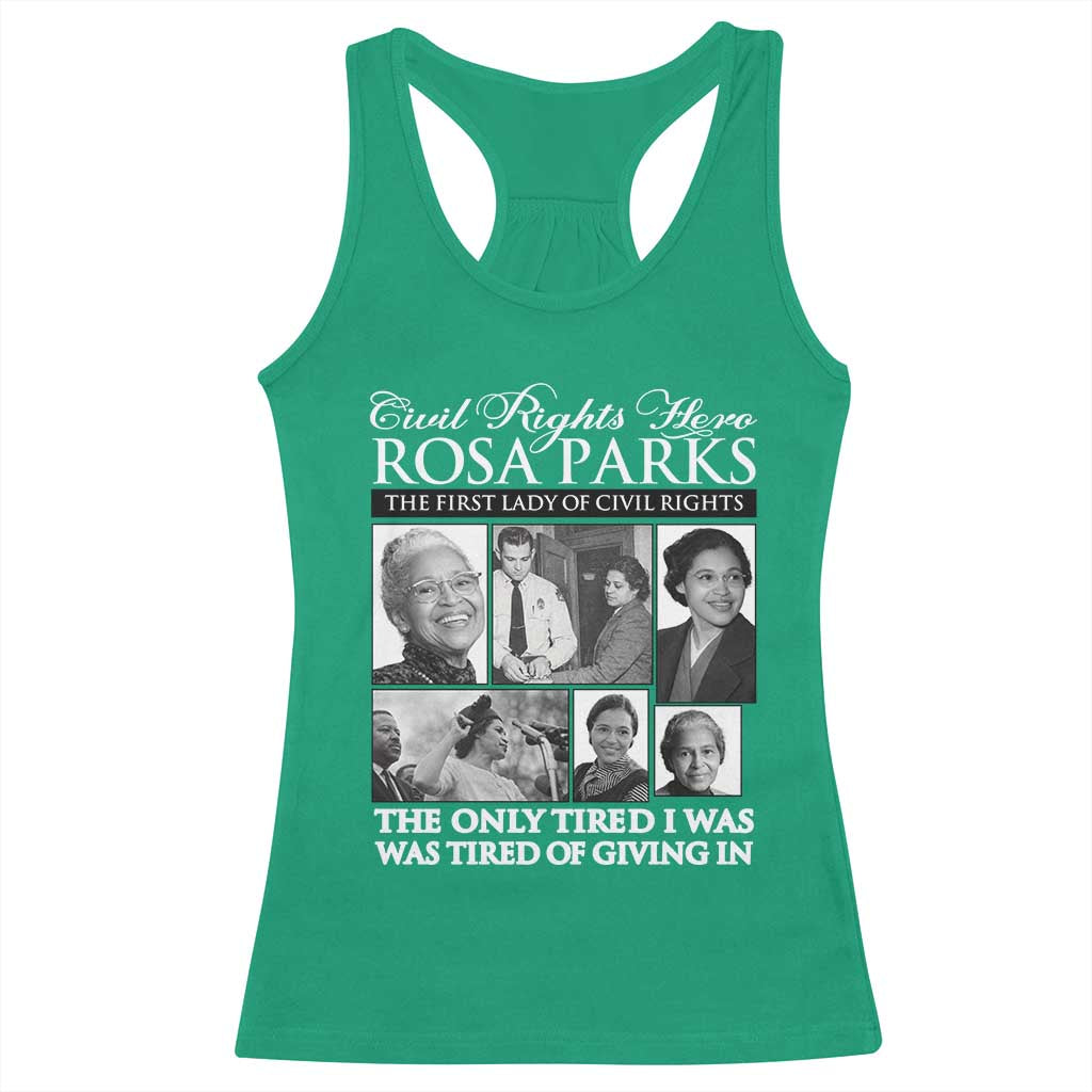 Rosa Parks Mother Of The Civil Rights Movement Racerback Tank Top Black History Salutes TS12 Irish Green Print Your Wear