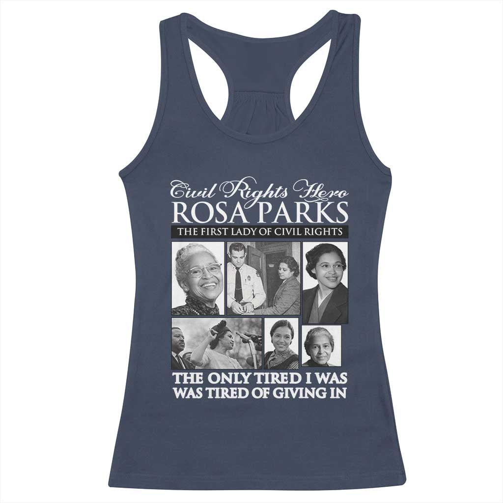 Rosa Parks Mother Of The Civil Rights Movement Racerback Tank Top Black History Salutes TS12 Navy Print Your Wear
