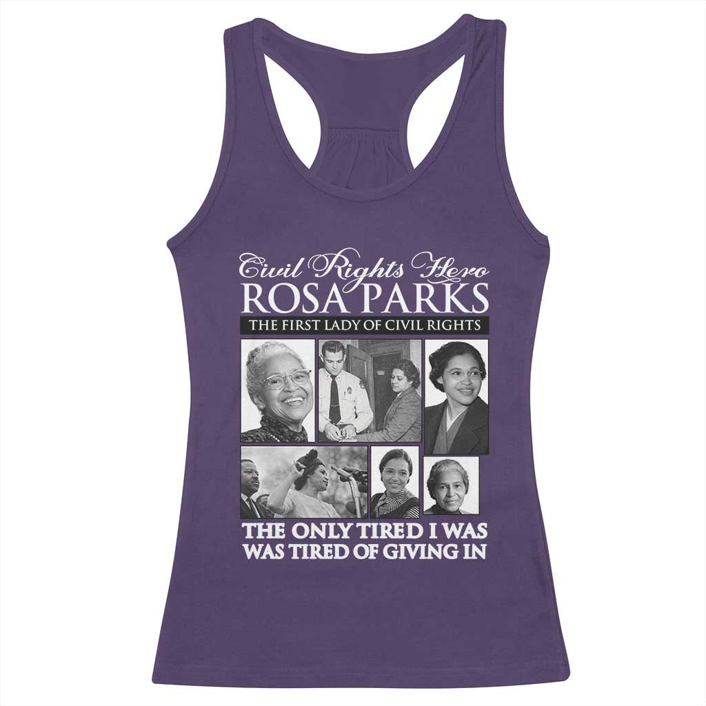 Rosa Parks Mother Of The Civil Rights Movement Racerback Tank Top Black History Salutes TS12 Purple Print Your Wear