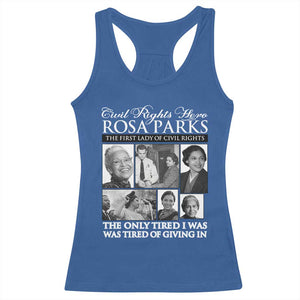 Rosa Parks Mother Of The Civil Rights Movement Racerback Tank Top Black History Salutes TS12 Royal Blue Print Your Wear