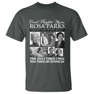 Rosa Parks Mother Of The Civil Rights Movement T Shirt Black History Salutes TS12 Dark Heather Print Your Wear