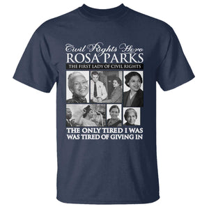 Rosa Parks Mother Of The Civil Rights Movement T Shirt Black History Salutes TS12 Navy Print Your Wear