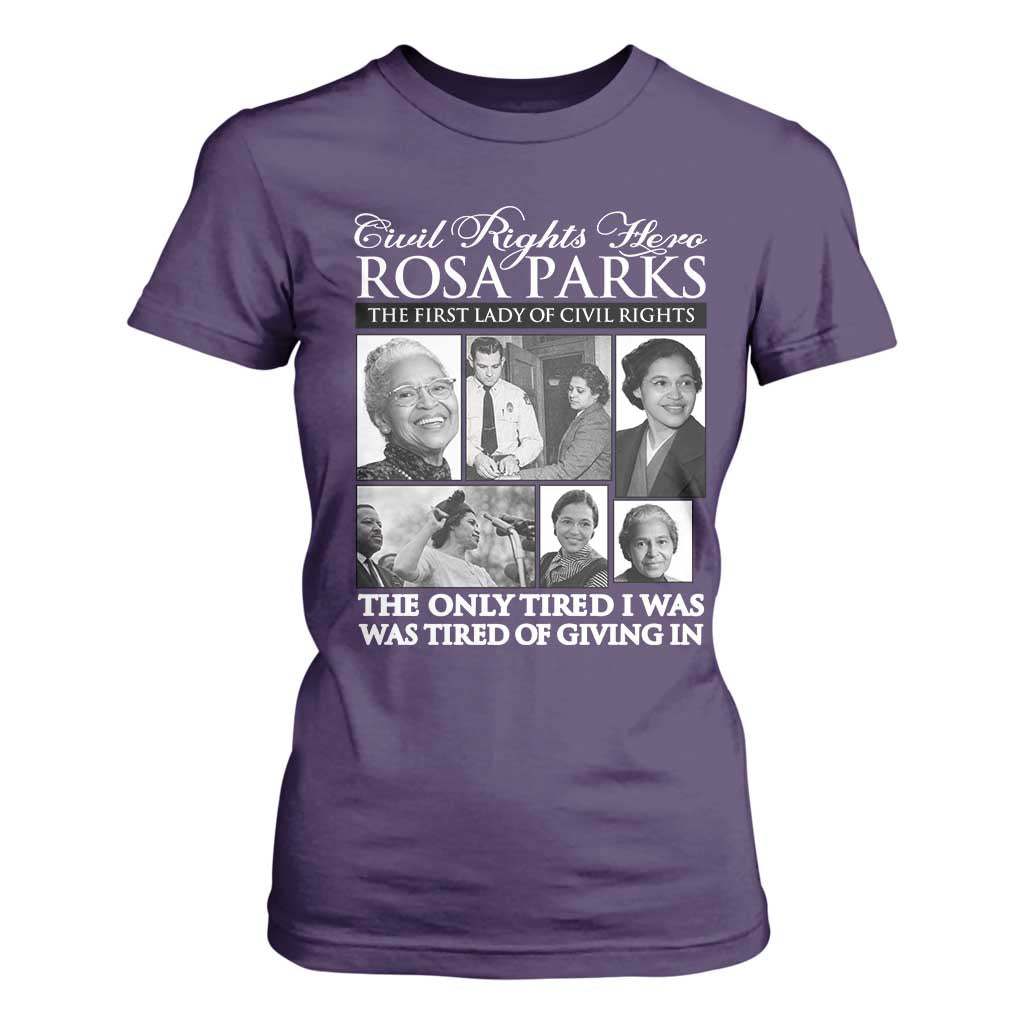 Rosa Parks Mother Of The Civil Rights Movement T Shirt For Women Black History Salutes TS12 Purple Print Your Wear