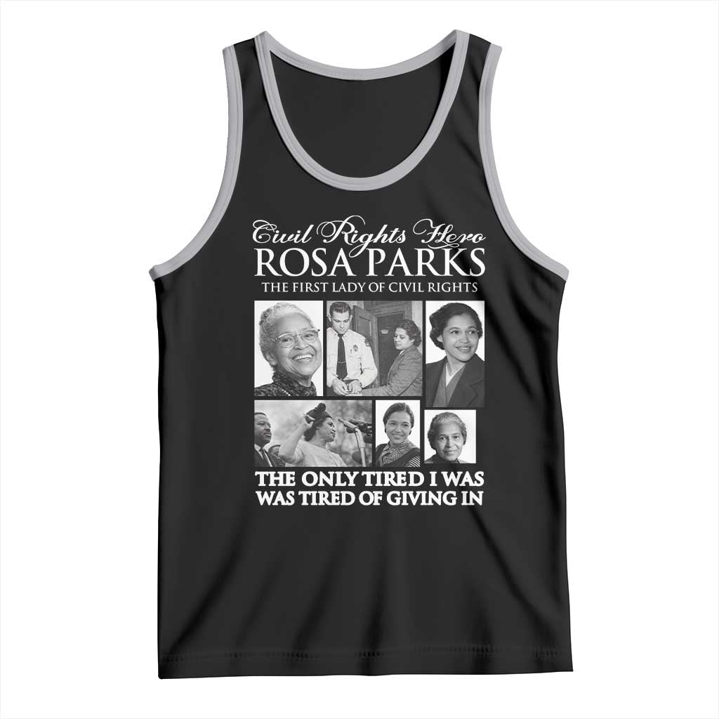 Rosa Parks Mother Of The Civil Rights Movement Tank Top Black History Salutes TS12 Black Athletic Heather Print Your Wear