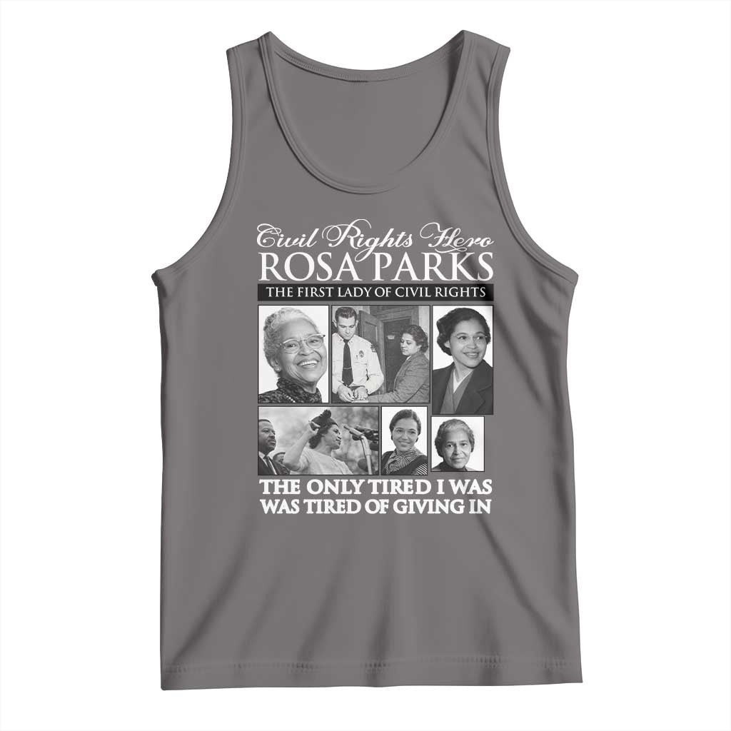 Rosa Parks Mother Of The Civil Rights Movement Tank Top Black History Salutes TS12 Deep Heather Print Your Wear