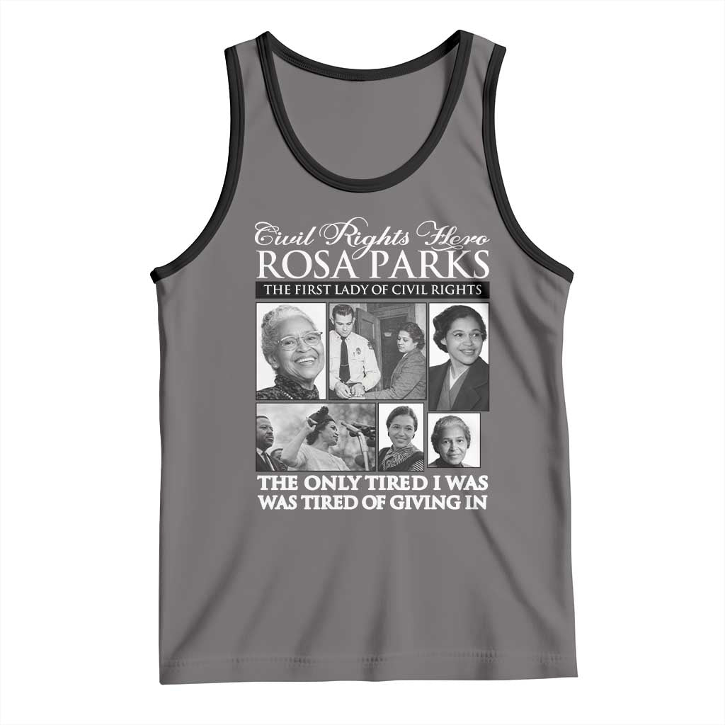 Rosa Parks Mother Of The Civil Rights Movement Tank Top Black History Salutes TS12 Deep Heather Black Print Your Wear
