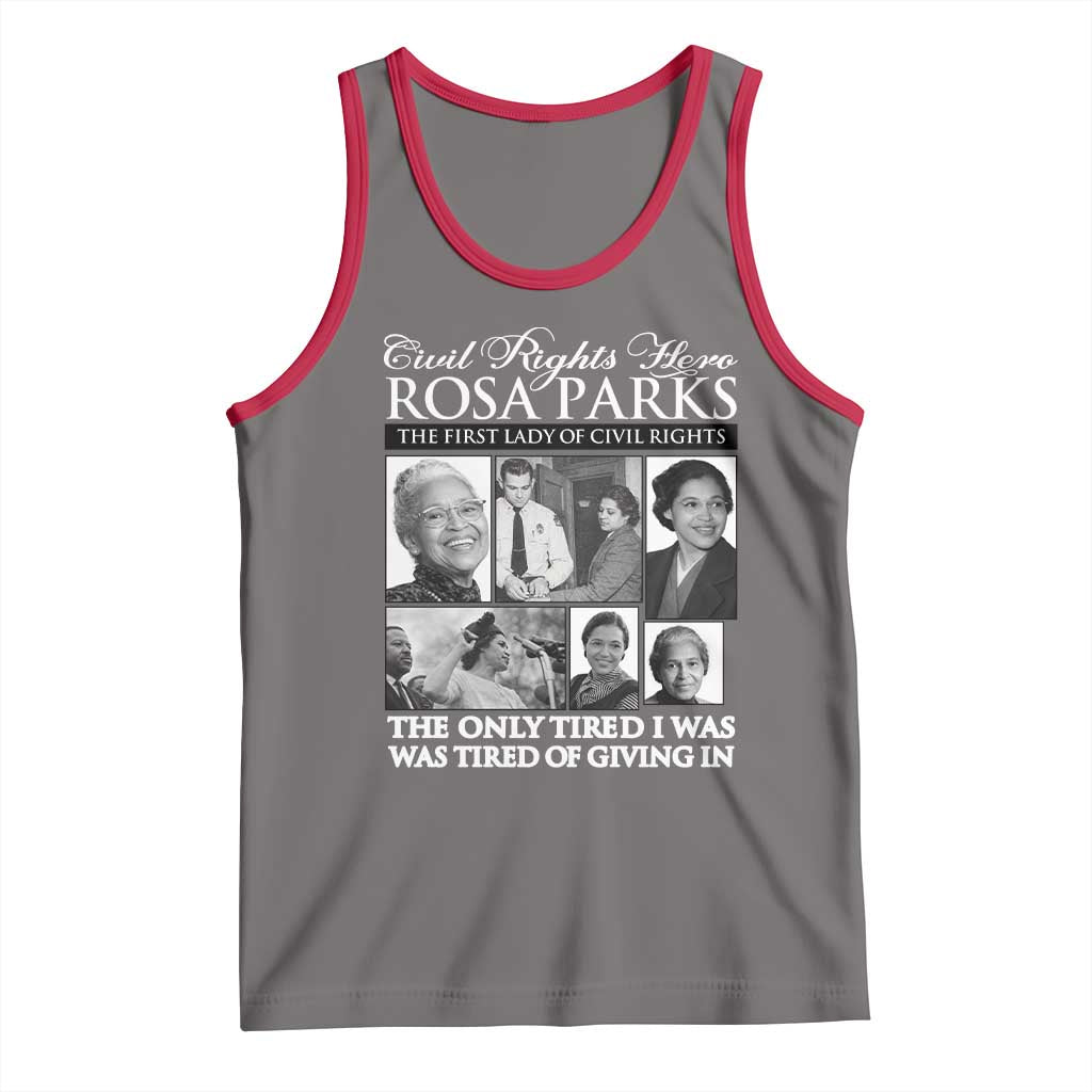 Rosa Parks Mother Of The Civil Rights Movement Tank Top Black History Salutes TS12 Deep Heather Red Print Your Wear