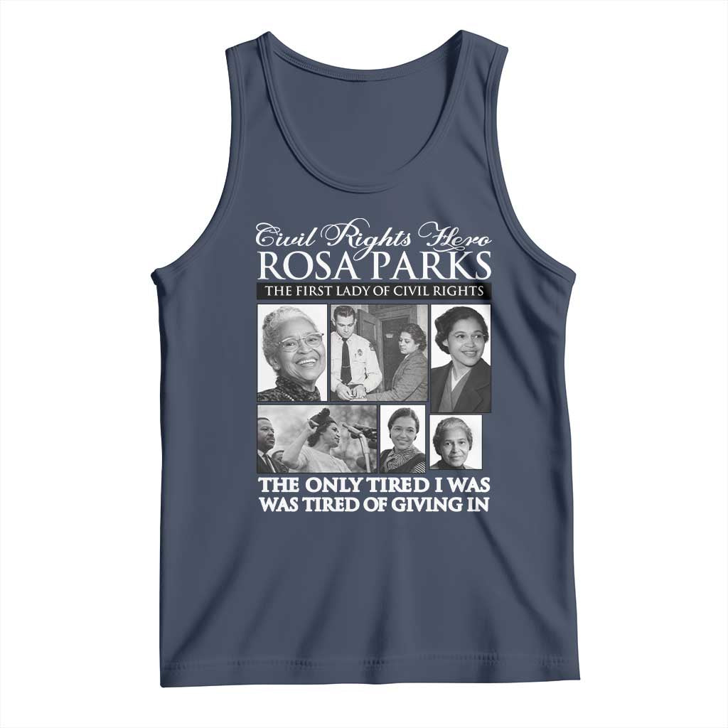 Rosa Parks Mother Of The Civil Rights Movement Tank Top Black History Salutes TS12 Navy Print Your Wear