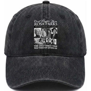 Rosa Parks Mother Of The Civil Rights Movement Washed Cotton Baseball Cap Black History Salutes TS12 Print Your Wear