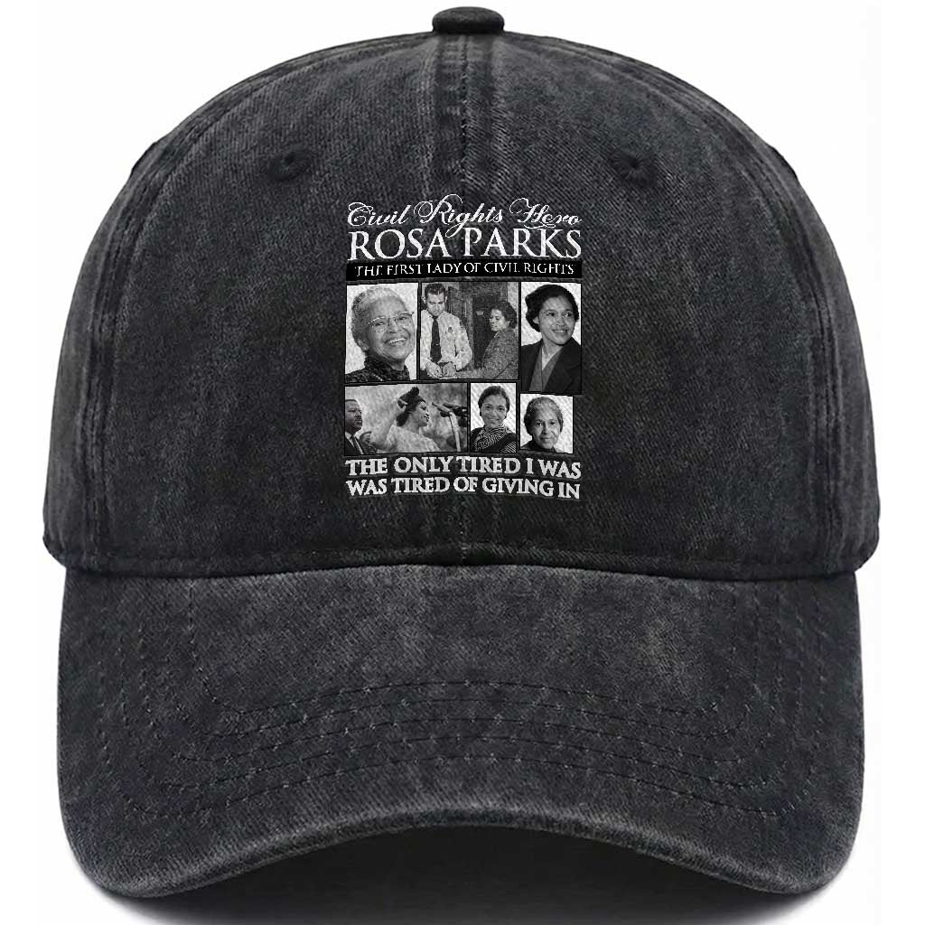 Rosa Parks Mother Of The Civil Rights Movement Washed Cotton Baseball Cap Black History Salutes TS12 Print Your Wear