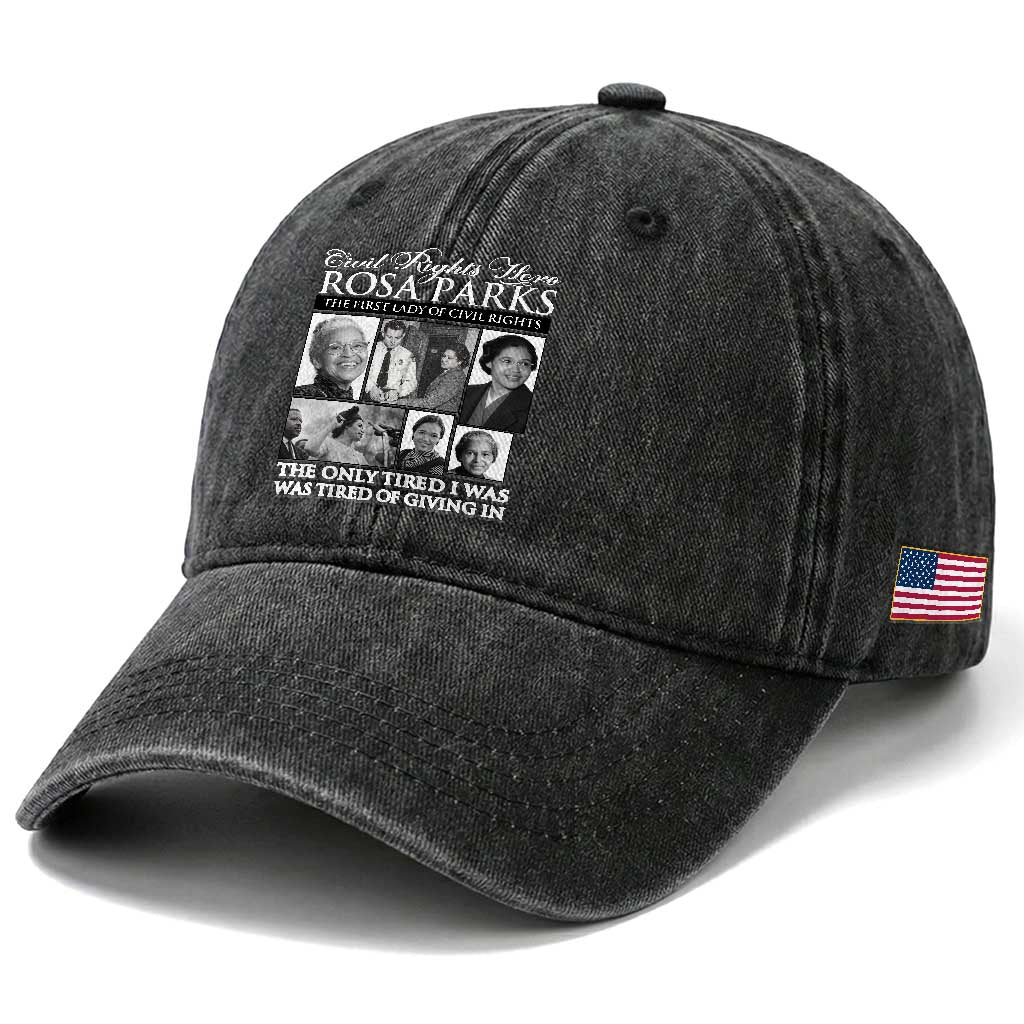 Rosa Parks Mother Of The Civil Rights Movement Washed Cotton Baseball Cap Black History Salutes TS12 Print Your Wear