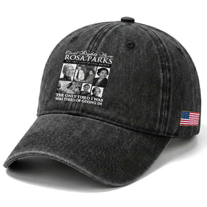 Rosa Parks Mother Of The Civil Rights Movement Washed Cotton Baseball Cap Black History Salutes TS12 Print Your Wear