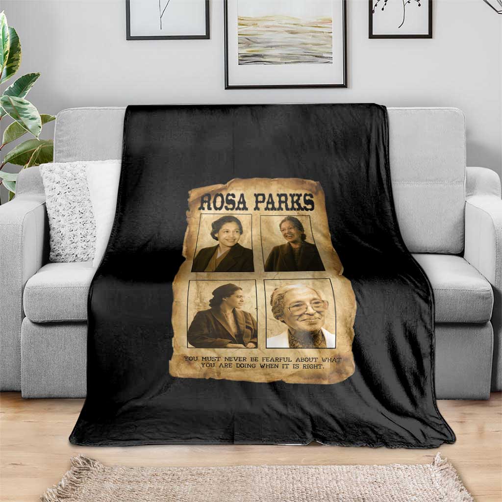 Vintage Rosa Parks Throw Blanket Courage And Justice Quote TS12 Print Your Wear