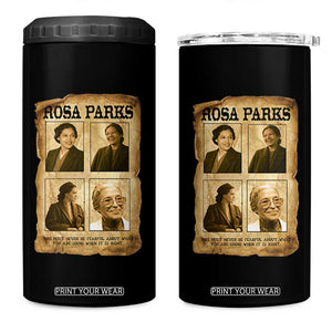 Vintage Rosa Parks 4 in 1 Can Cooler Tumbler Courage And Justice Quote TS12 One Size: 16 oz Black Print Your Wear