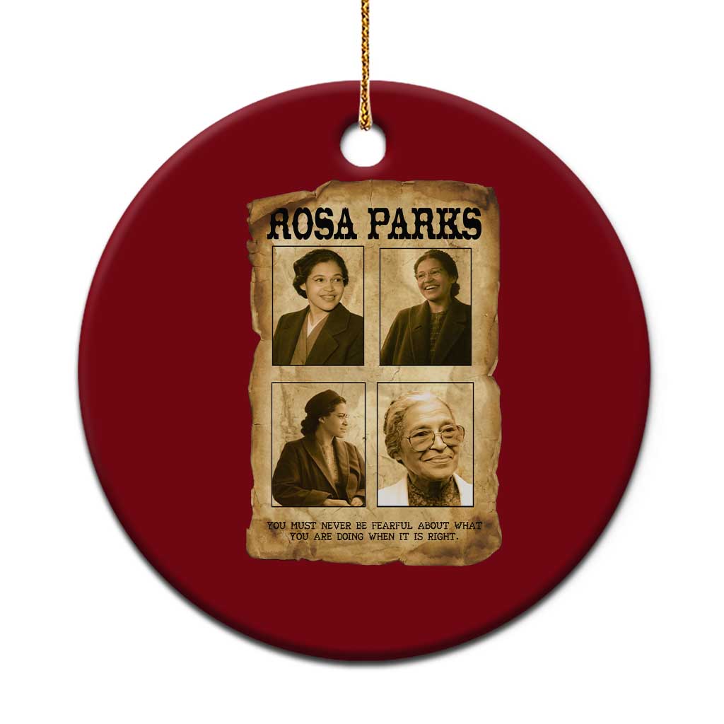Vintage Rosa Parks Ceramic Ornament Courage And Justice Quote TS12 1pc Red Print Your Wear