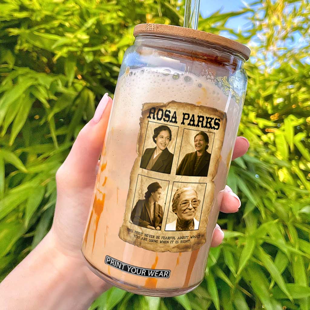 Vintage Rosa Parks Glass Can Courage And Justice Quote TS12 Black Print Your Wear
