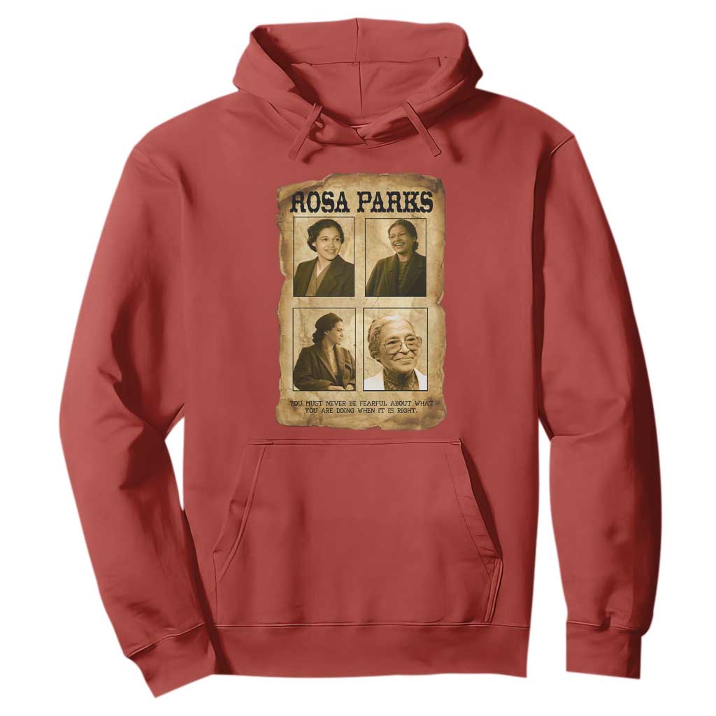 Vintage Rosa Parks Hoodie Courage And Justice Quote TS12 Red Print Your Wear