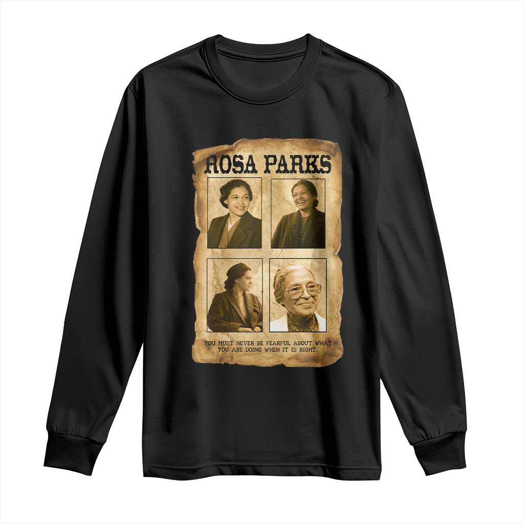 Vintage Rosa Parks Long Sleeve Shirt Courage And Justice Quote TS12 Black Print Your Wear