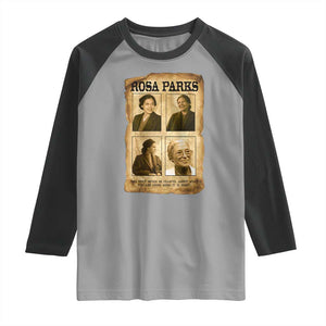 Vintage Rosa Parks Raglan Shirt Courage And Justice Quote TS12 Sport Gray Black Print Your Wear