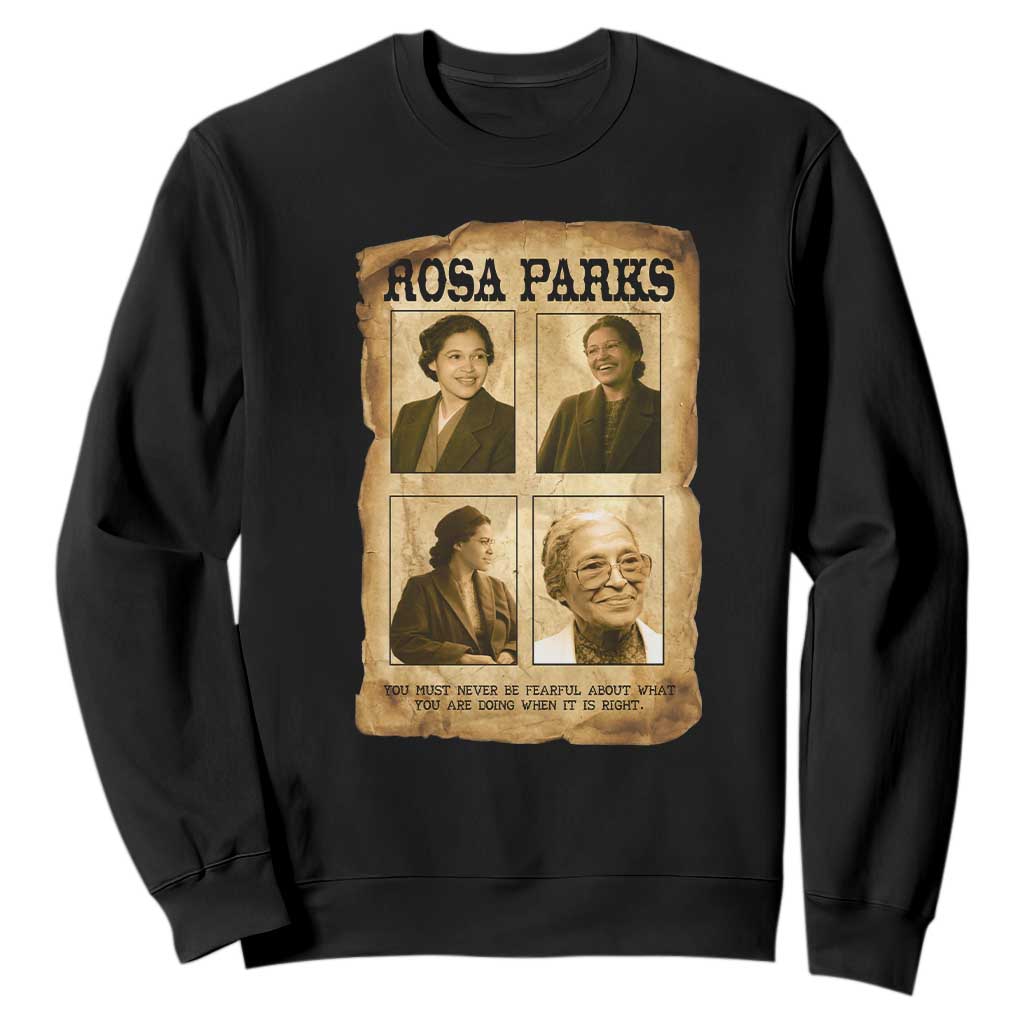 Vintage Rosa Parks Sweatshirt Courage And Justice Quote TS12 Black Print Your Wear