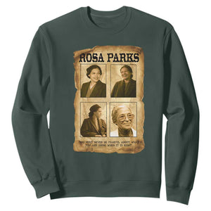 Vintage Rosa Parks Sweatshirt Courage And Justice Quote TS12 Dark Forest Green Print Your Wear