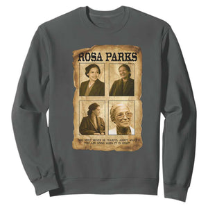 Vintage Rosa Parks Sweatshirt Courage And Justice Quote TS12 Dark Heather Print Your Wear
