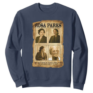 Vintage Rosa Parks Sweatshirt Courage And Justice Quote TS12 Navy Print Your Wear