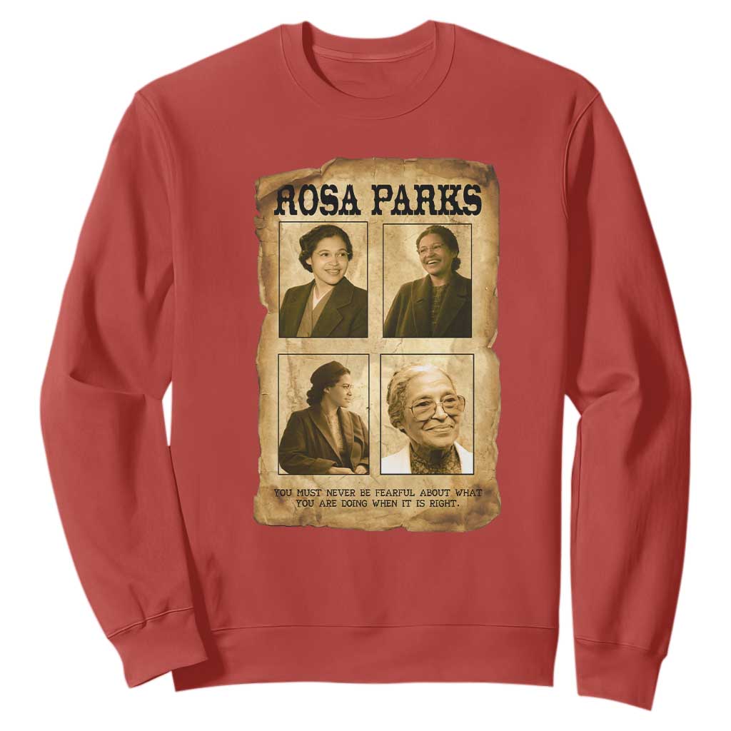 Vintage Rosa Parks Sweatshirt Courage And Justice Quote TS12 Red Print Your Wear