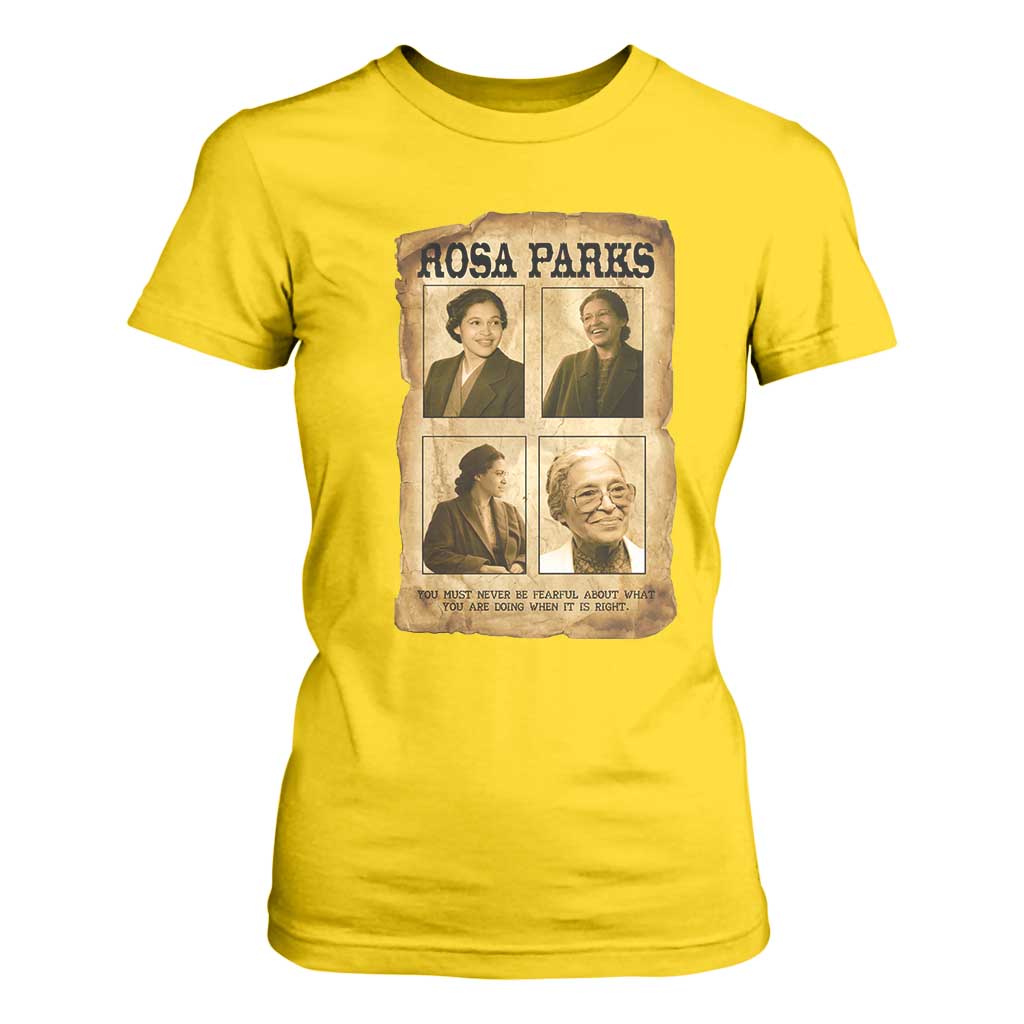 Vintage Rosa Parks T Shirt For Women Courage And Justice Quote TS12 Daisy Print Your Wear