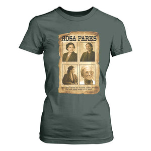 Vintage Rosa Parks T Shirt For Women Courage And Justice Quote TS12 Dark Forest Green Print Your Wear