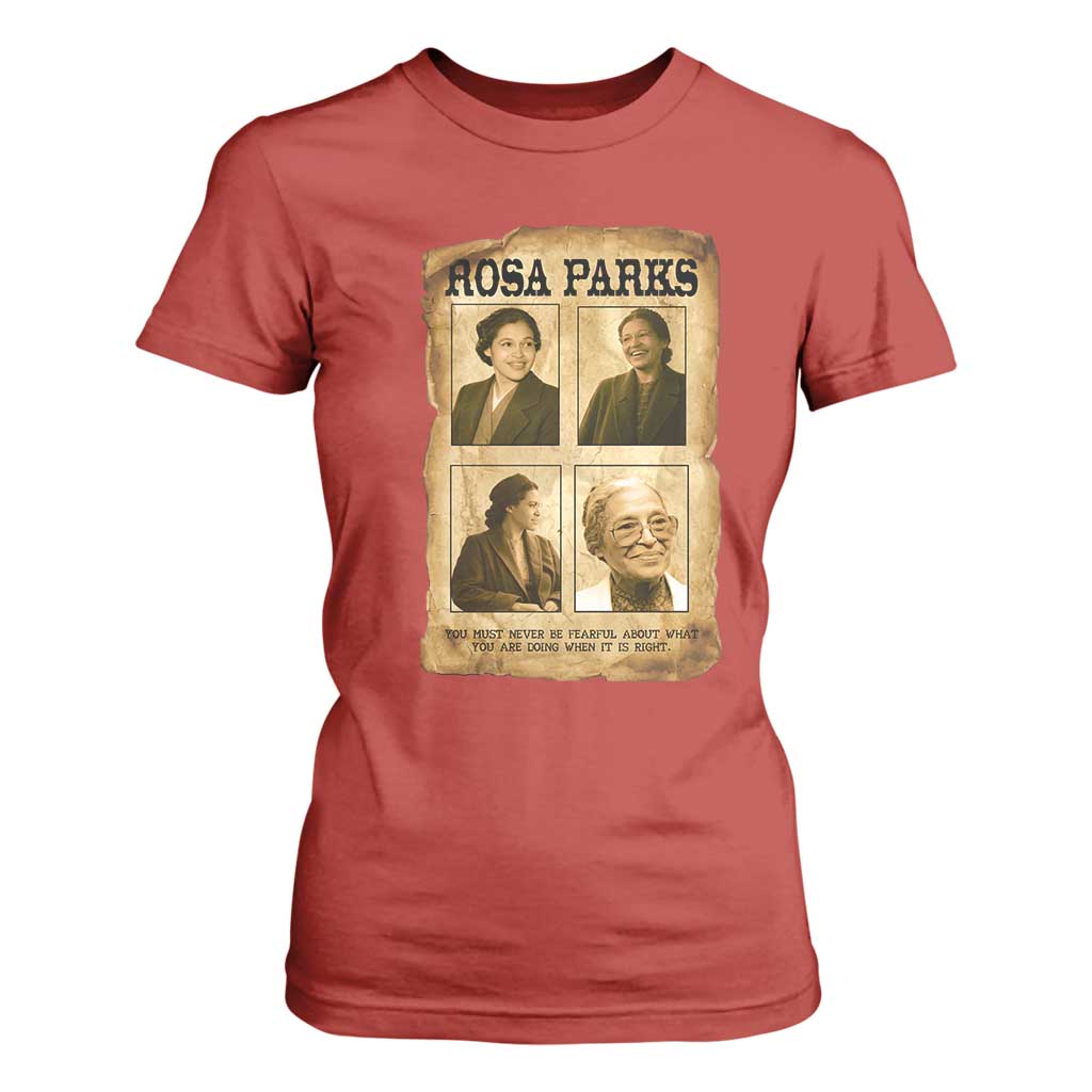 Vintage Rosa Parks T Shirt For Women Courage And Justice Quote TS12 Red Print Your Wear