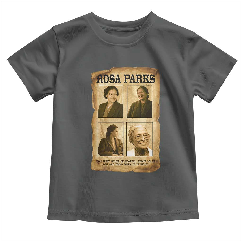 Vintage Rosa Parks Toddler T Shirt Courage And Justice Quote TS12 Dark Heather Print Your Wear