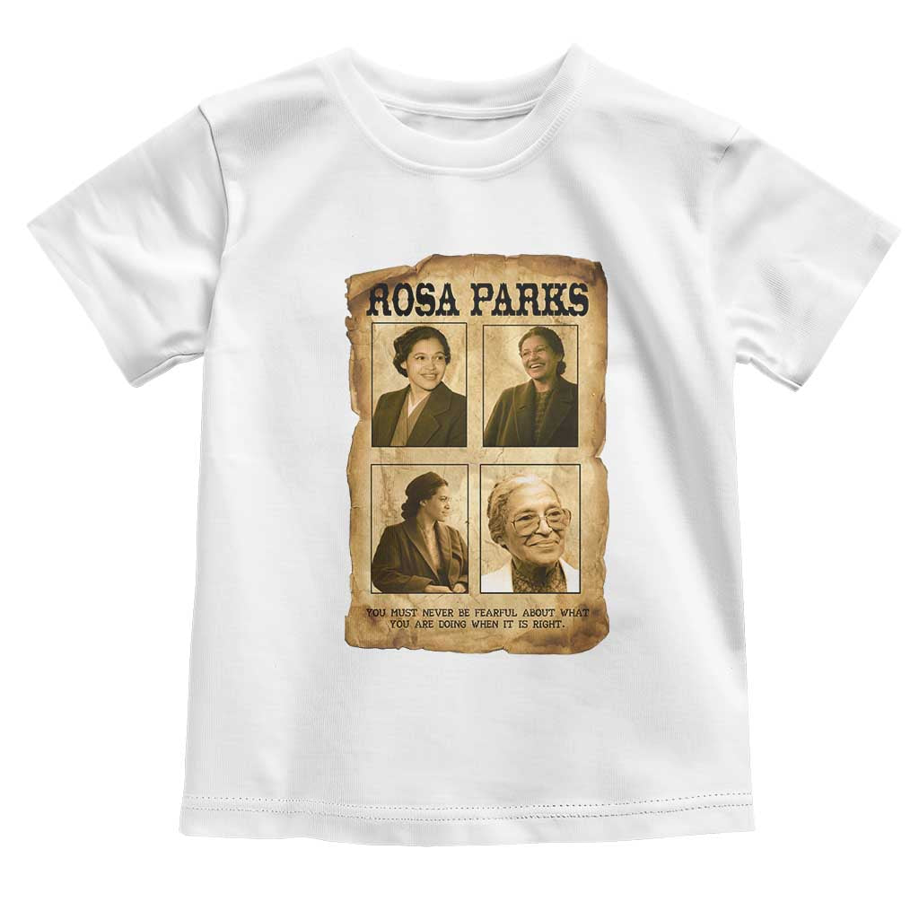 Vintage Rosa Parks Toddler T Shirt Courage And Justice Quote TS12 White Print Your Wear