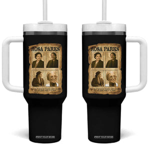 Vintage Rosa Parks Tumbler With Handle Courage And Justice Quote TS12 One Size: 40 oz Black Print Your Wear