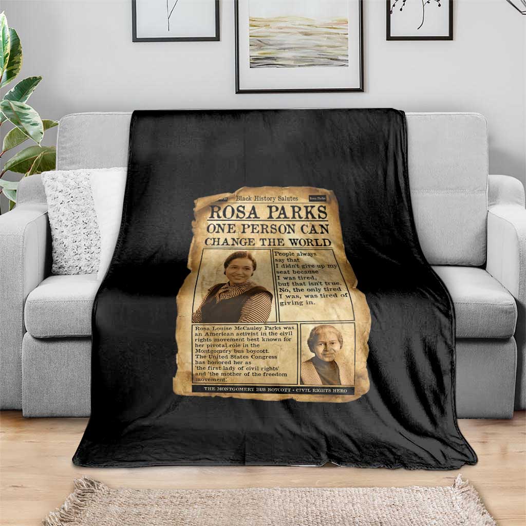 Vintage Newspaper Rosa Parks Throw Blanket One Person Can Change The World Quote TS12 Print Your Wear
