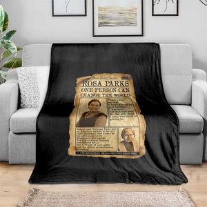 Vintage Newspaper Rosa Parks Throw Blanket One Person Can Change The World Quote TS12 Print Your Wear