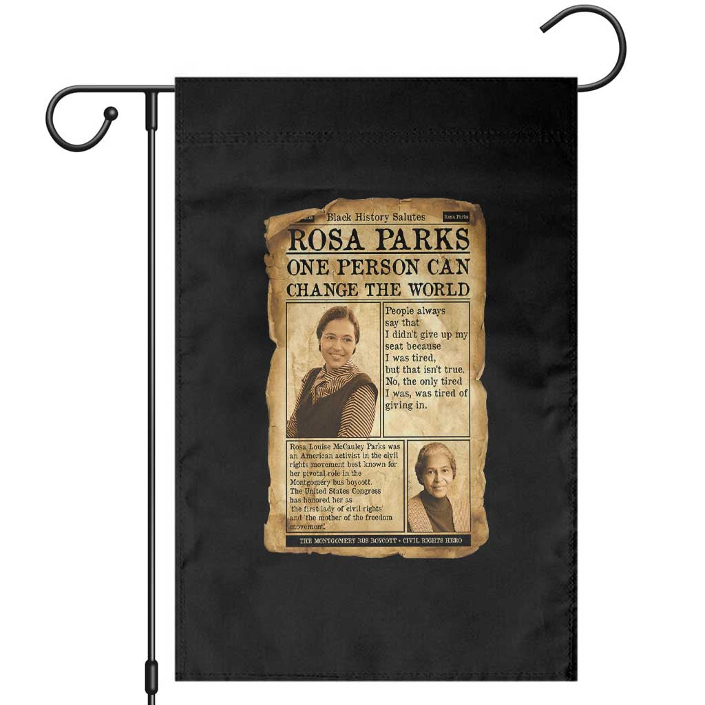 Vintage Newspaper Rosa Parks Garden Flag One Person Can Change The World Quote TS12 Black Print Your Wear