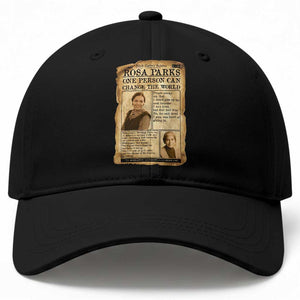 Vintage Newspaper Rosa Parks Baseball Cap One Person Can Change The World Quote TS12 Print Your Wear
