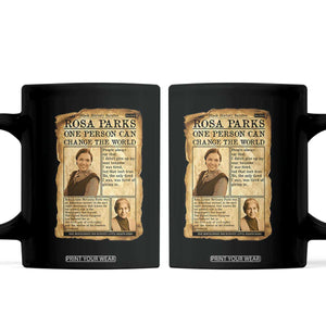 Vintage Newspaper Rosa Parks Coffee Mug One Person Can Change The World Quote TS12 Black Print Your Wear