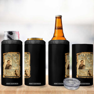Vintage Newspaper Rosa Parks 4 in 1 Can Cooler Tumbler One Person Can Change The World Quote TS12 Print Your Wear