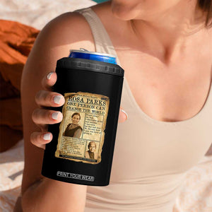 Vintage Newspaper Rosa Parks 4 in 1 Can Cooler Tumbler One Person Can Change The World Quote TS12 Print Your Wear