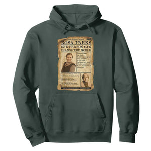 Vintage Newspaper Rosa Parks Hoodie One Person Can Change The World Quote TS12 Dark Forest Green Print Your Wear